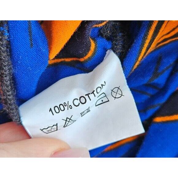 OFUURE African Print Crop Top Womens Size Small Medium Blue Orange Long Sleeves - Picture 8 of 11